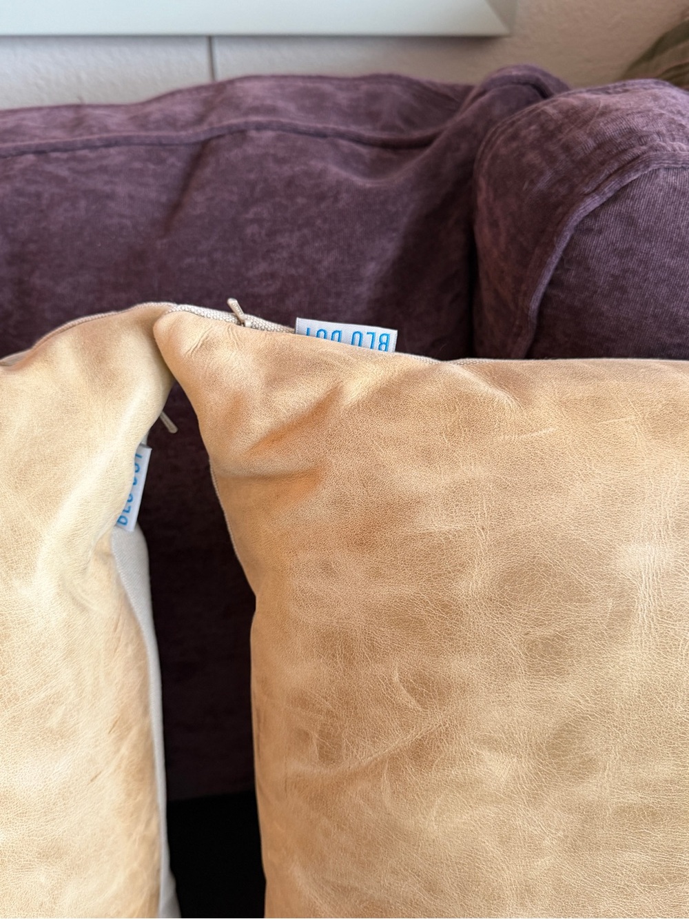 Tan Faux-Leather Accent Pillow - Single